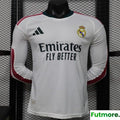 Player Version 26/27 Real Madrid White with Burgundy Stripe Long Sleeve Home Jersey