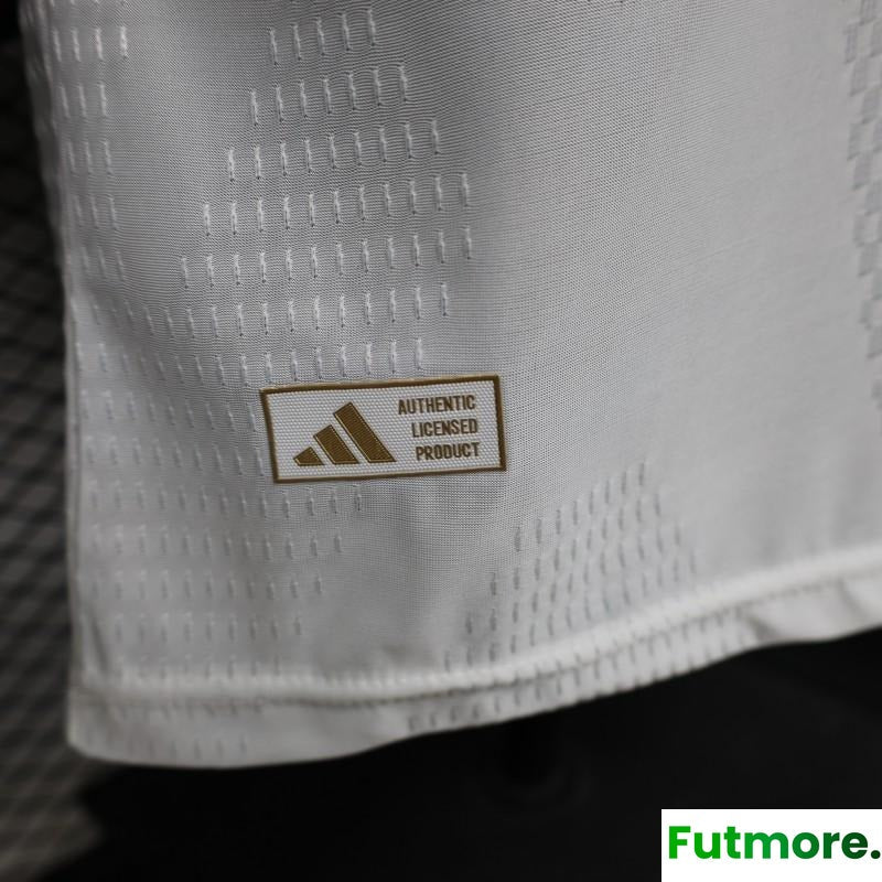Player Version 26/27 Real Madrid White with Burgundy Stripe Long Sleeve Home Jersey