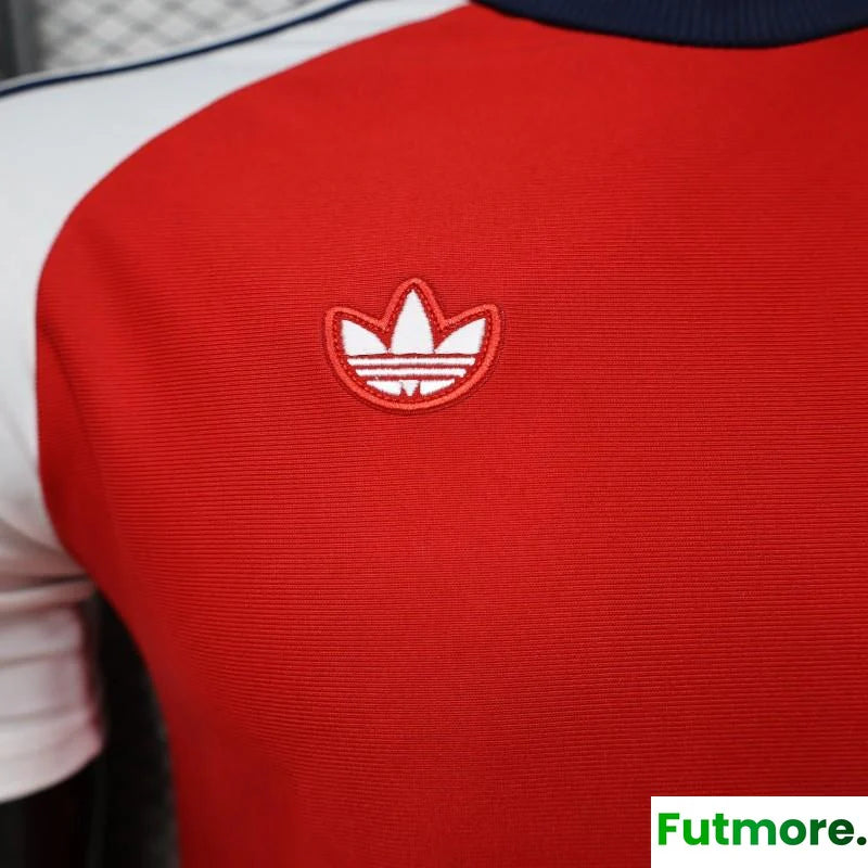 Player Version 2026 Arsenal X adidas Originals Red with White Raglan Sleeve Home Jersey