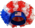 Perruque Afro Aux Couleurs Du Drapeau De Football, Accessoire Amusant Pour Célébrer Un Match De Foot Avec Un Événement Festif.