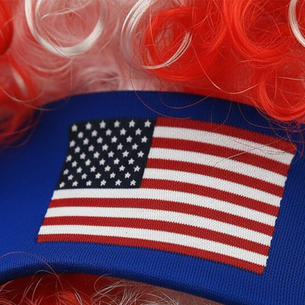Perruque Afro Aux Couleurs Du Drapeau De Football, Accessoire Amusant Pour Célébrer Un Match De Foot Avec Un Événement Festif.