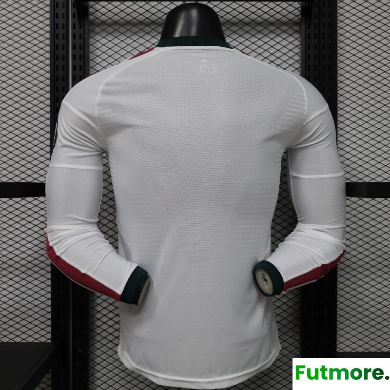 Player Version 26/27 Real Madrid White with Burgundy Stripe Long Sleeve Home Jersey