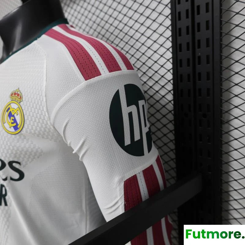 Player Version 26/27 Real Madrid White with Burgundy Stripe Long Sleeve Home Jersey