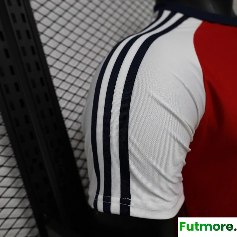 Player Version 2026 Arsenal X adidas Originals Red with White Raglan Sleeve Home Jersey
