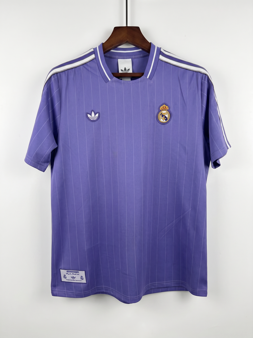 Real Madrid adidas Originals Terrace Icons Jersey – Purple / Pinstripe
